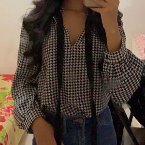 Black and white blouse